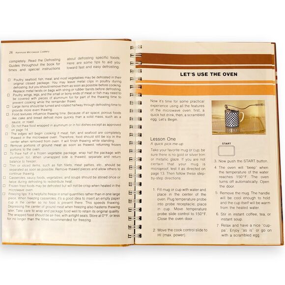 VTG 1982 Kenmore Microwave Cookery Cookbook Spiral Bound 80s Retro Recipes - Picture 11 of 16